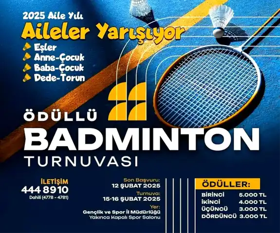 Yeşilyurt'tan Aileler Arası Badminton Turnuvası